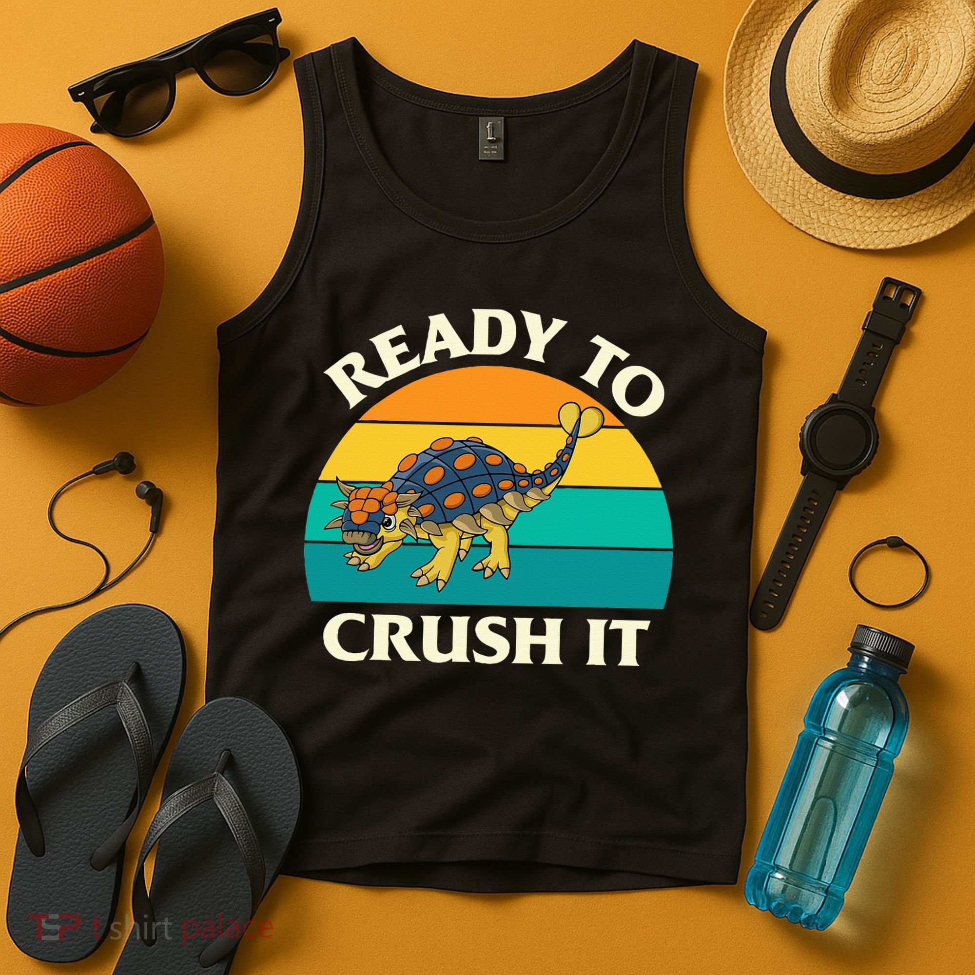 Ready To Crush It Dinosaur Dino Paleontologist Ankylosaurus Tank Top