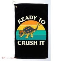 Ready To Crush It Dinosaur Dino Paleontologist Ankylosaurus Golf Towel thumb 0