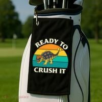 Ready To Crush It Dinosaur Dino Paleontologist Ankylosaurus Golf Towel thumb 2
