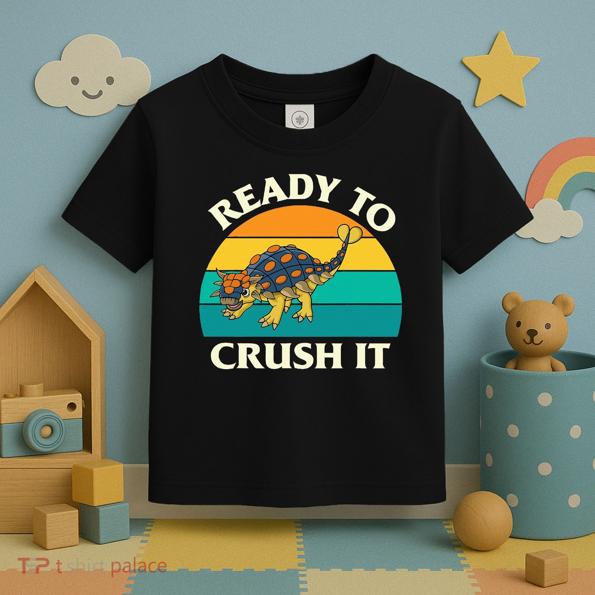 Ready To Crush It Dinosaur Dino Paleontologist Ankylosaurus Toddler T-Shirt