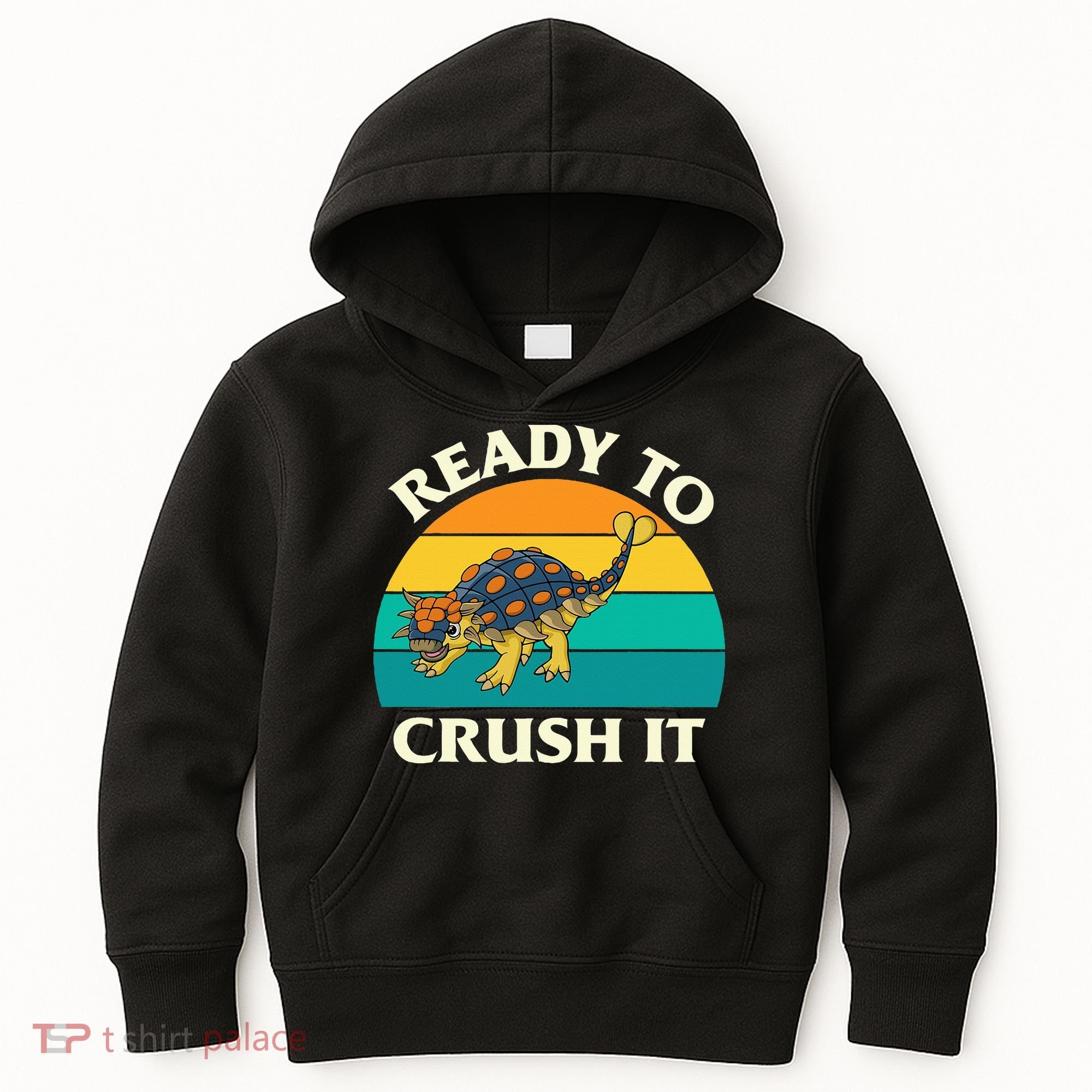 Ready To Crush It Dinosaur Dino Paleontologist Ankylosaurus Kids Hoodie