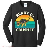 Ready To Crush It Dinosaur Dino Paleontologist Ankylosaurus Kids Long Sleeve Shirt thumb 0