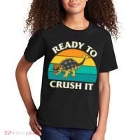 Ready To Crush It Dinosaur Dino Paleontologist Ankylosaurus Kids T-Shirt thumb 2