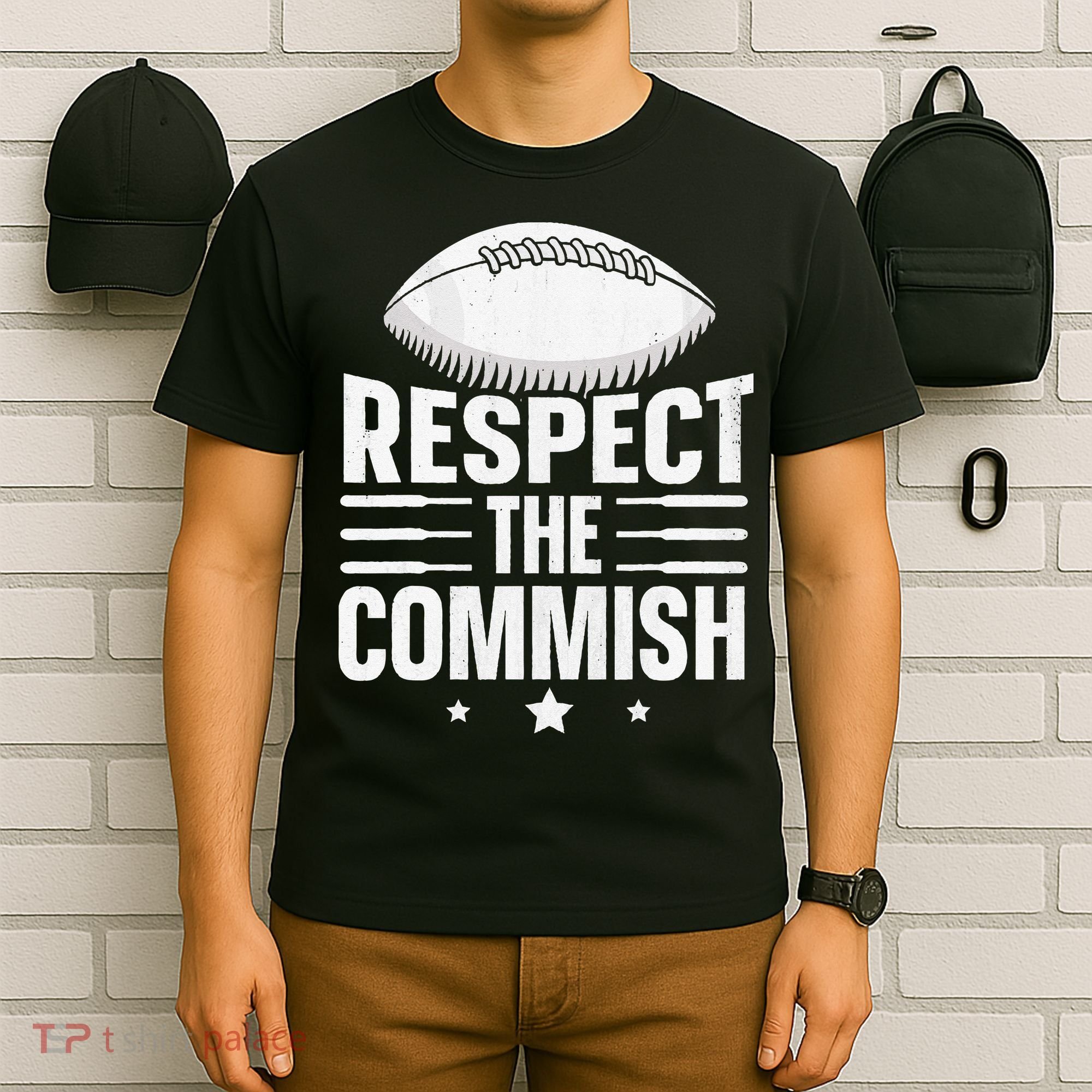 Respect The Commish Fantasy Football Commish T-Shirt