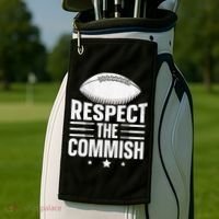 Respect The Commish Fantasy Football Commish Golf Towel thumb 2