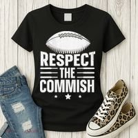 Respect The Commish Fantasy Football Commish Women's T-Shirt thumb 3