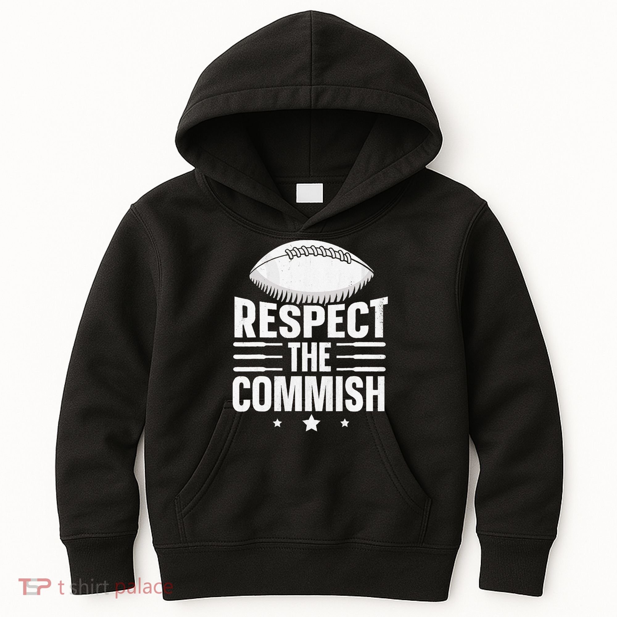 Respect The Commish Fantasy Football Commish Kids Hoodie