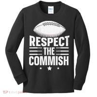 Respect The Commish Fantasy Football Commish Kids Long Sleeve Shirt thumb 0