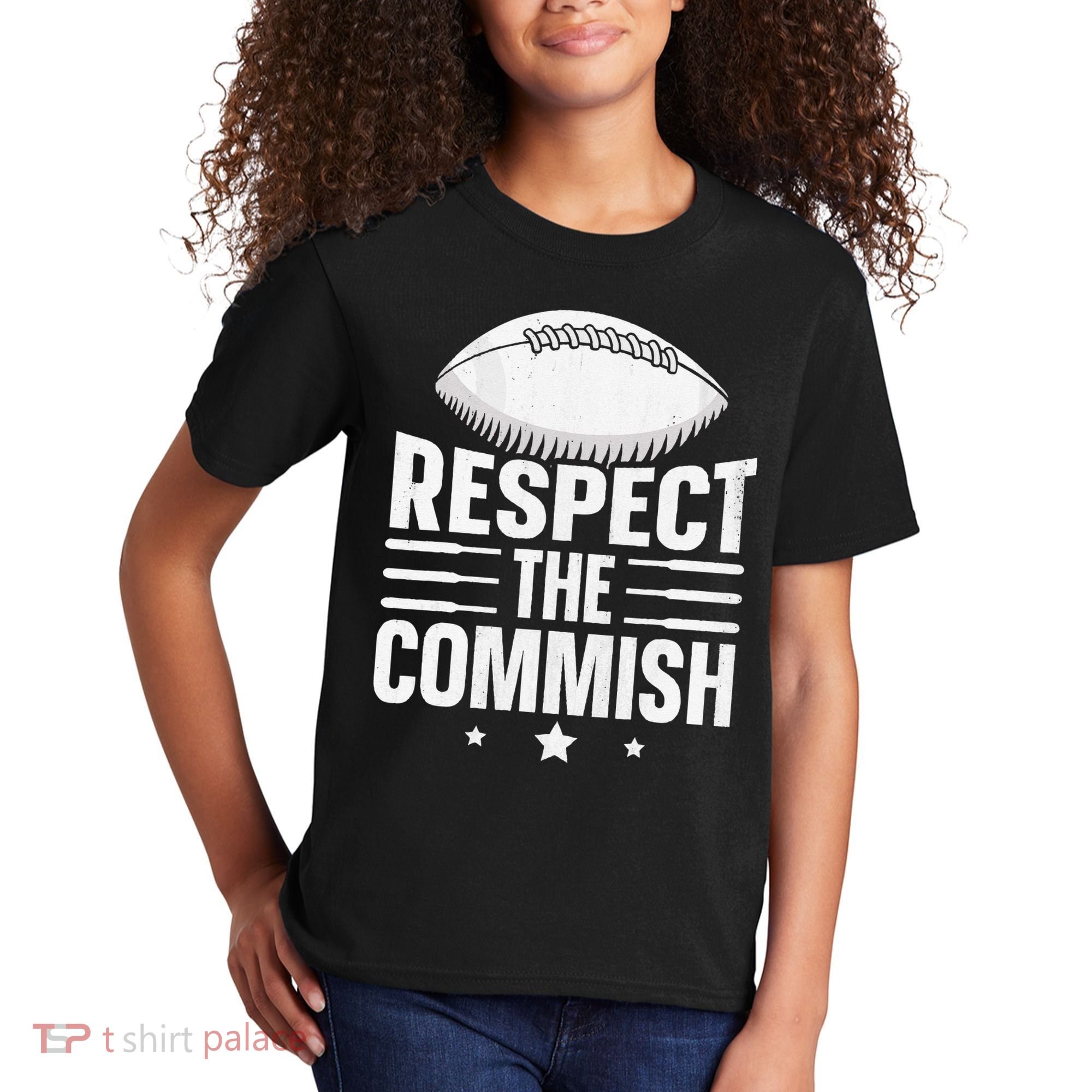 Respect The Commish Fantasy Football Commish Kids T-Shirt