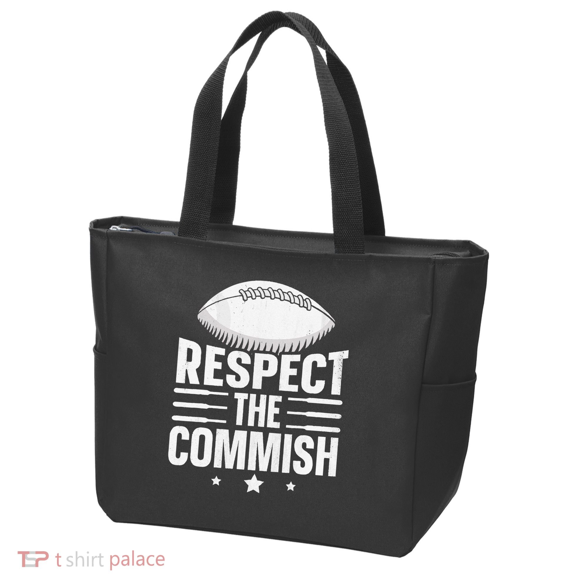 Respect The Commish Fantasy Football Commish Tote Bag