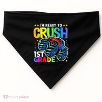 Ready To Crush First Grade 1st Day Of School Monster Truck Gift USA-Made Doggie Bandana thumb 0
