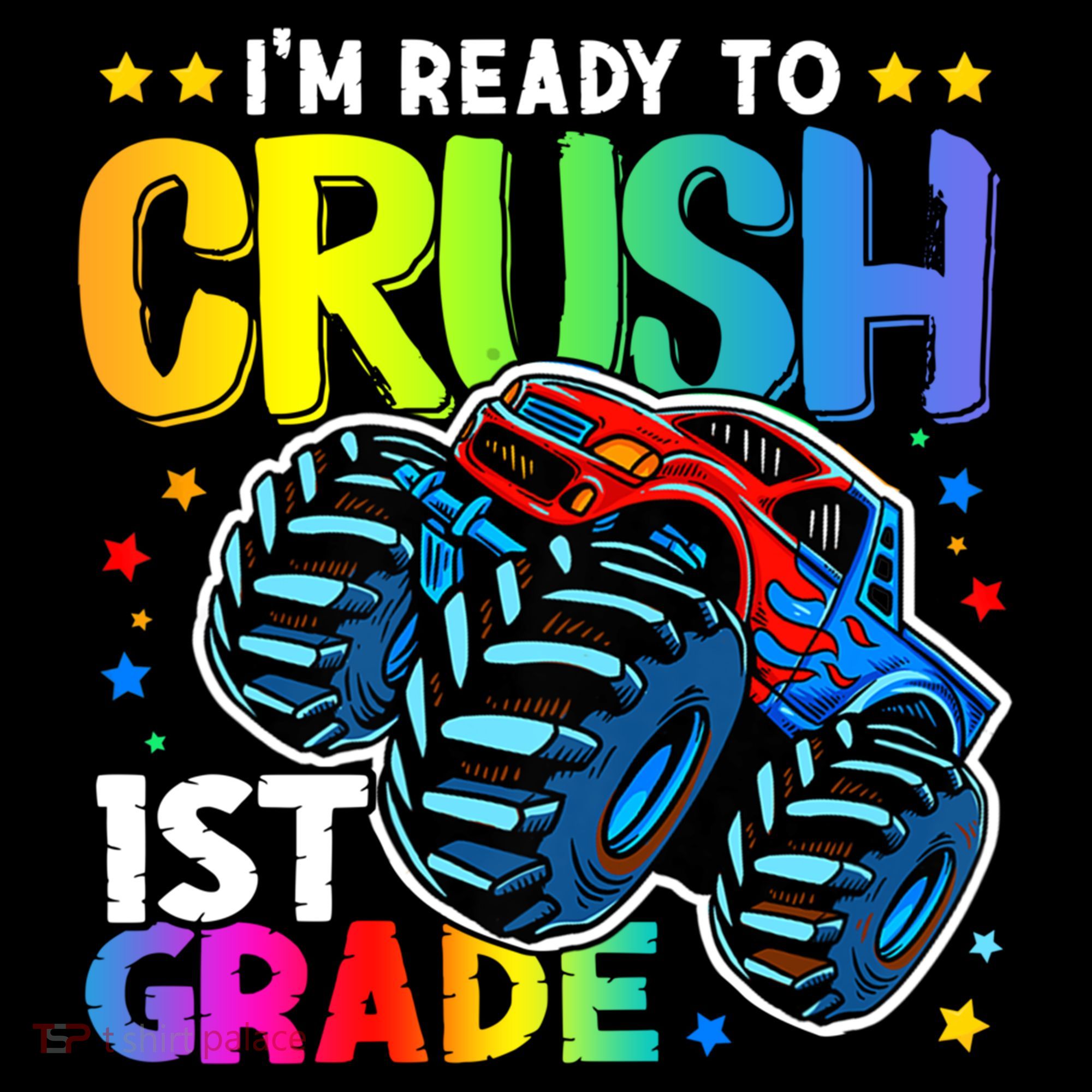 Ready To Crush First Grade 1st Day Of School Monster Truck Gift Coffee Mug
