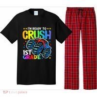 Ready To Crush First Grade 1st Day Of School Monster Truck Gift Pajama Set thumb 0