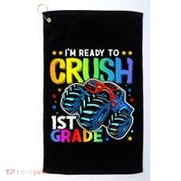 Ready To Crush First Grade 1st Day Of School Monster Truck Gift Golf Towel thumb 0