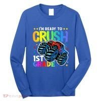 Ready To Crush First Grade 1st Day Of School Monster Truck Gift Long Sleeve Shirt thumb 0