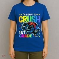 Ready To Crush First Grade 1st Day Of School Monster Truck Gift T-Shirt thumb 4
