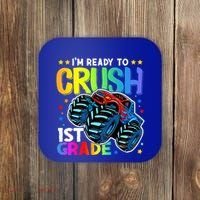Ready To Crush First Grade 1st Day Of School Monster Truck Gift Coaster thumb 0