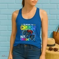 Ready To Crush First Grade 1st Day Of School Monster Truck Gift Women's Tank Top thumb 2
