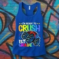 Ready To Crush First Grade 1st Day Of School Monster Truck Gift Women's Tank Top thumb 3