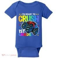 Ready To Crush First Grade 1st Day Of School Monster Truck Gift Baby Bodysuit thumb 0