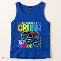 Ready To Crush First Grade 1st Day Of School Monster Truck Gift Tank Top thumb 2