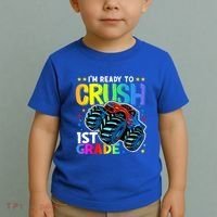 Ready To Crush First Grade 1st Day Of School Monster Truck Gift Toddler T-Shirt thumb 2