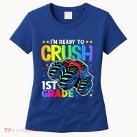 Ready To Crush First Grade 1st Day Of School Monster Truck Gift Women's T-Shirt thumb 0