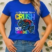 Ready To Crush First Grade 1st Day Of School Monster Truck Gift Women's T-Shirt thumb 2