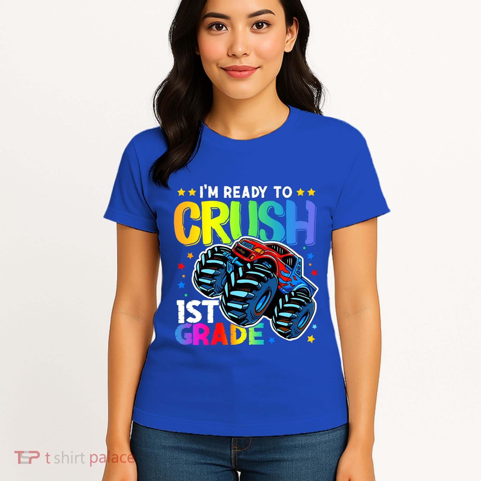 Ready To Crush First Grade 1st Day Of School Monster Truck Gift Women's T-Shirt