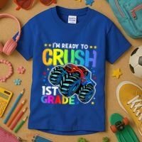 Ready To Crush First Grade 1st Day Of School Monster Truck Gift Kids T-Shirt thumb 3