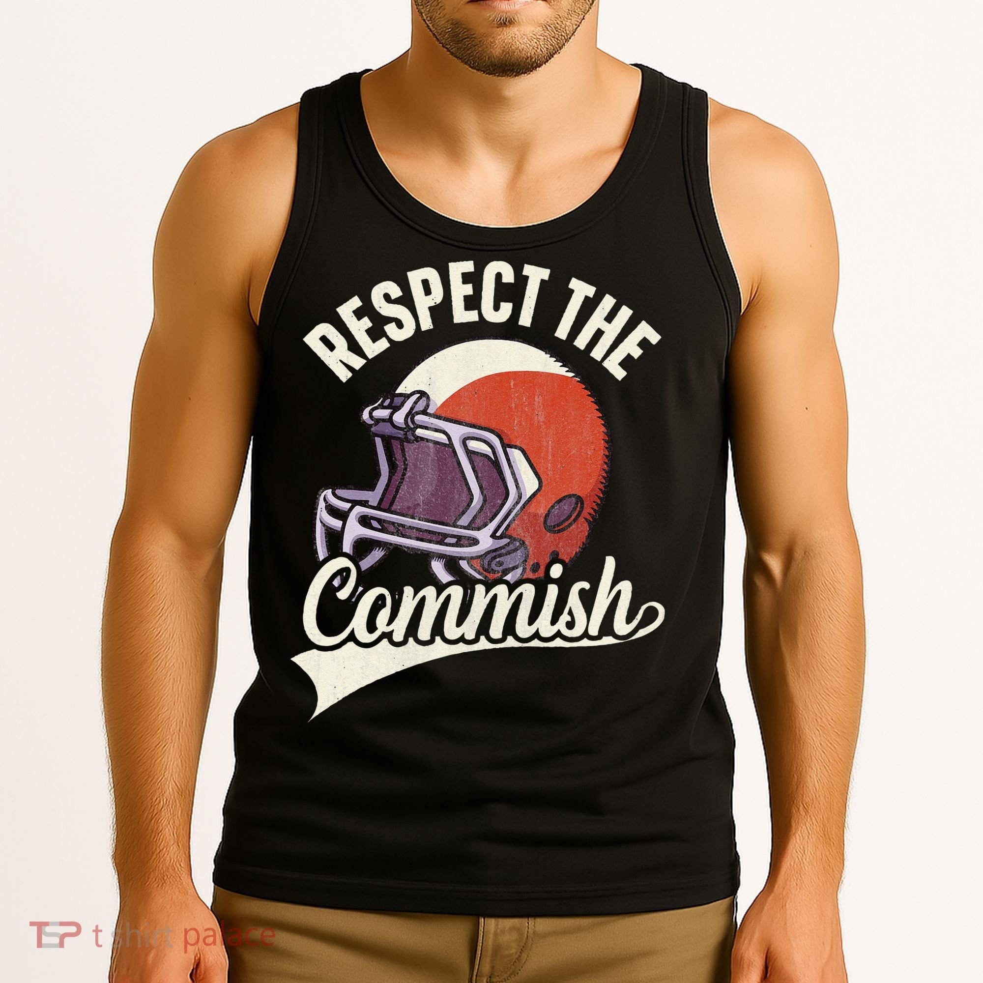 Respect The Commish Fantasy Football Commish Tank Top