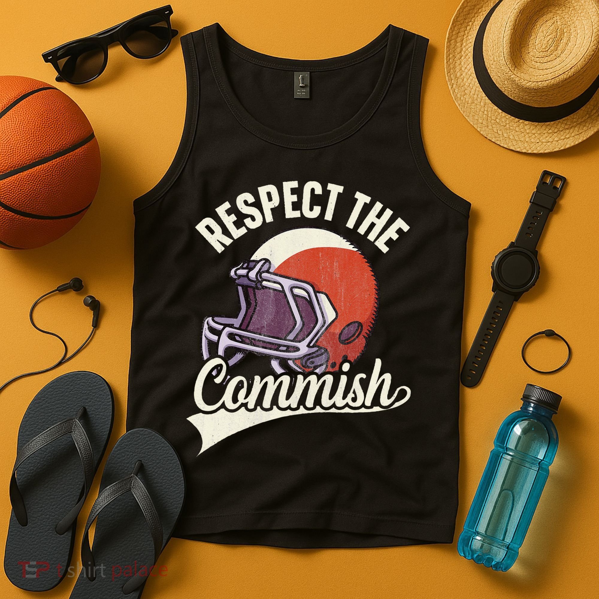 Respect The Commish Fantasy Football Commish Tank Top