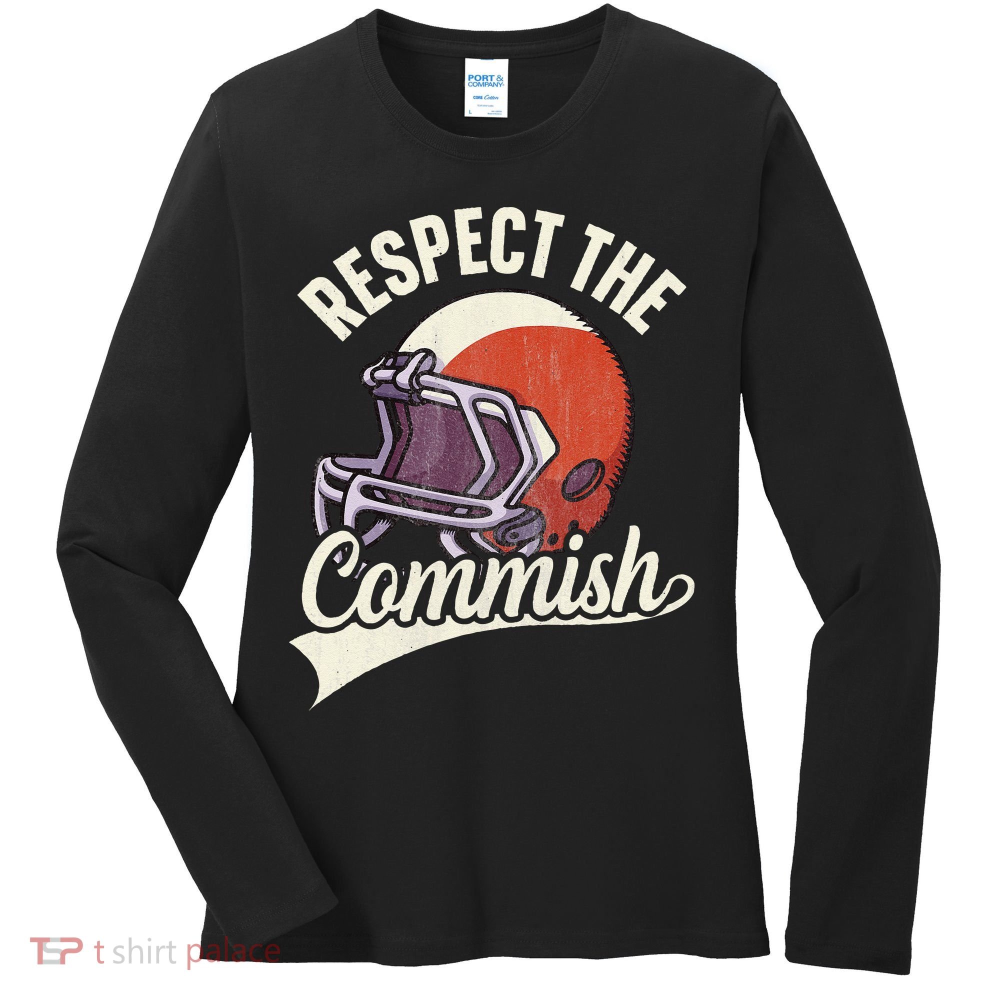 Respect The Commish Fantasy Football Commish Women's Long Sleeve Shirt