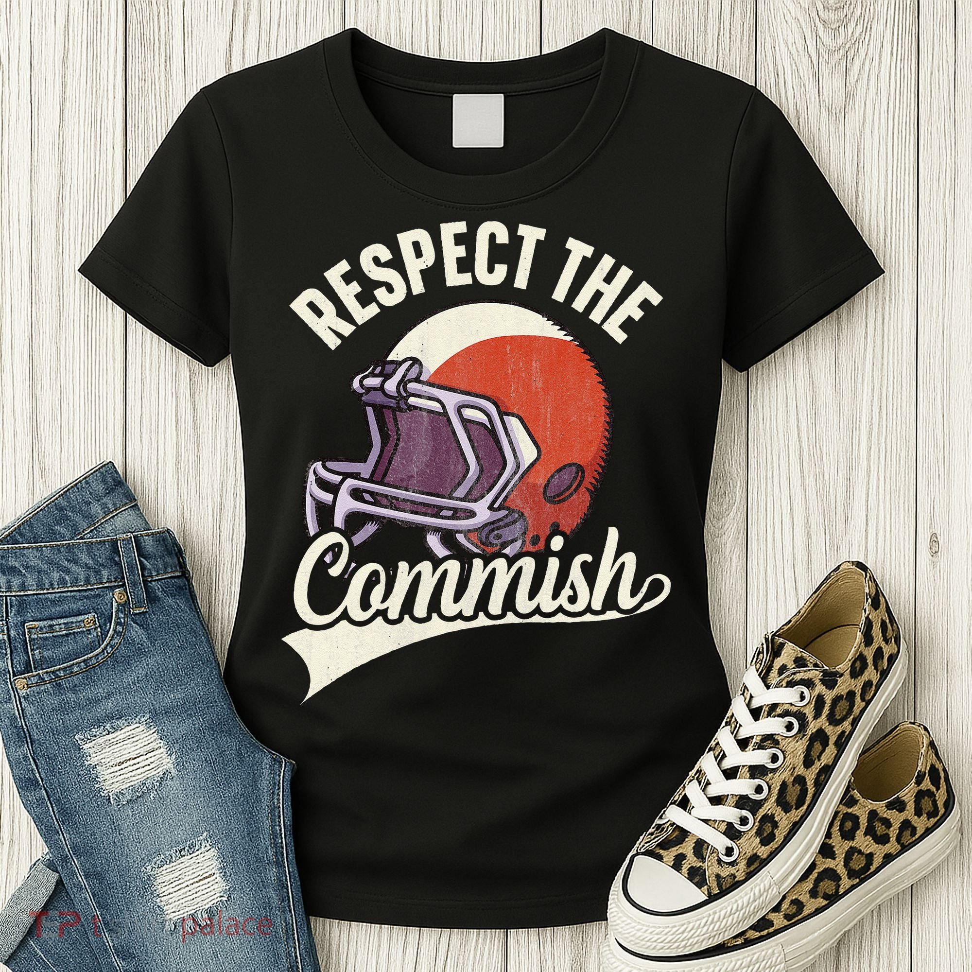 Respect The Commish Fantasy Football Commish Women's T-Shirt