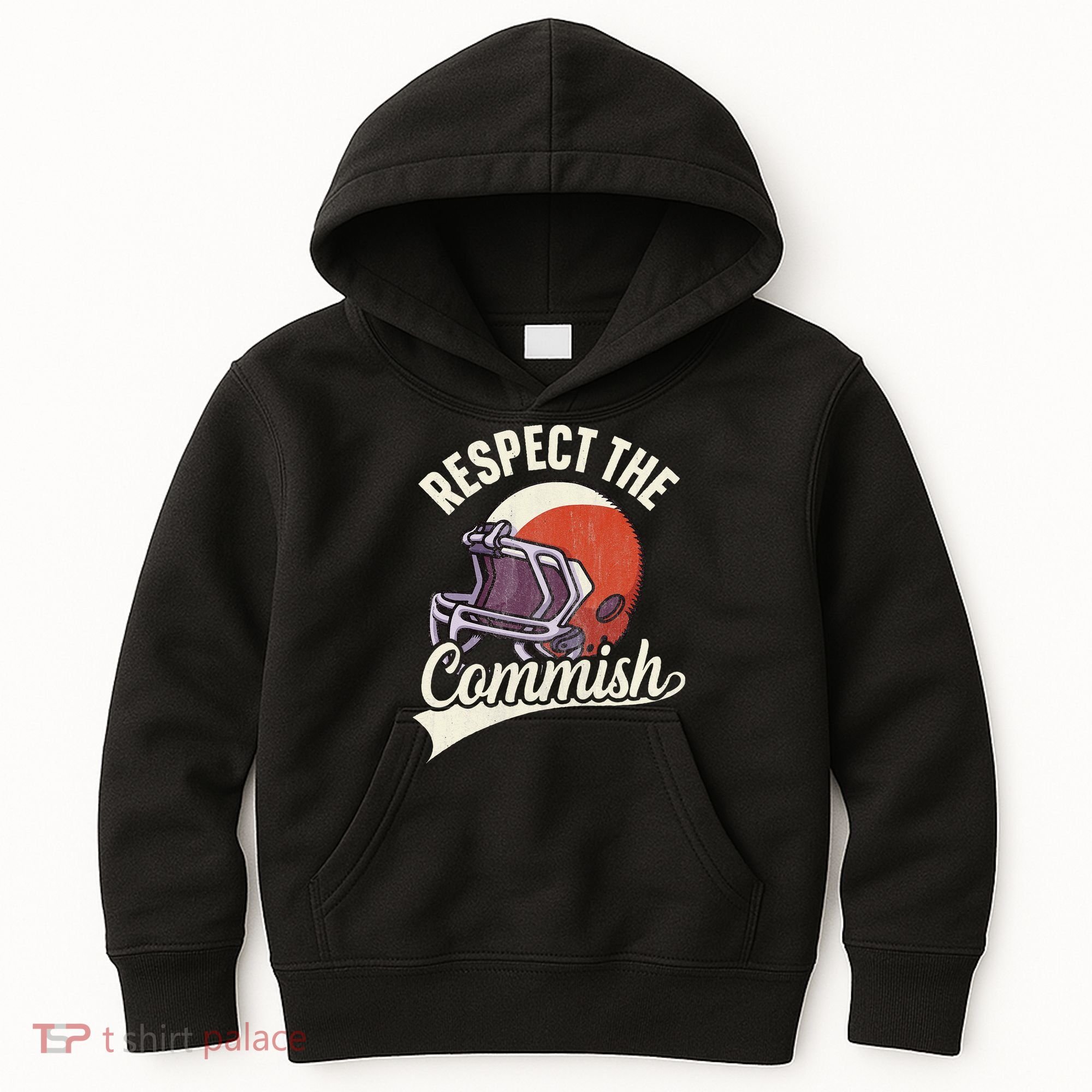 Respect The Commish Fantasy Football Commish Kids Hoodie