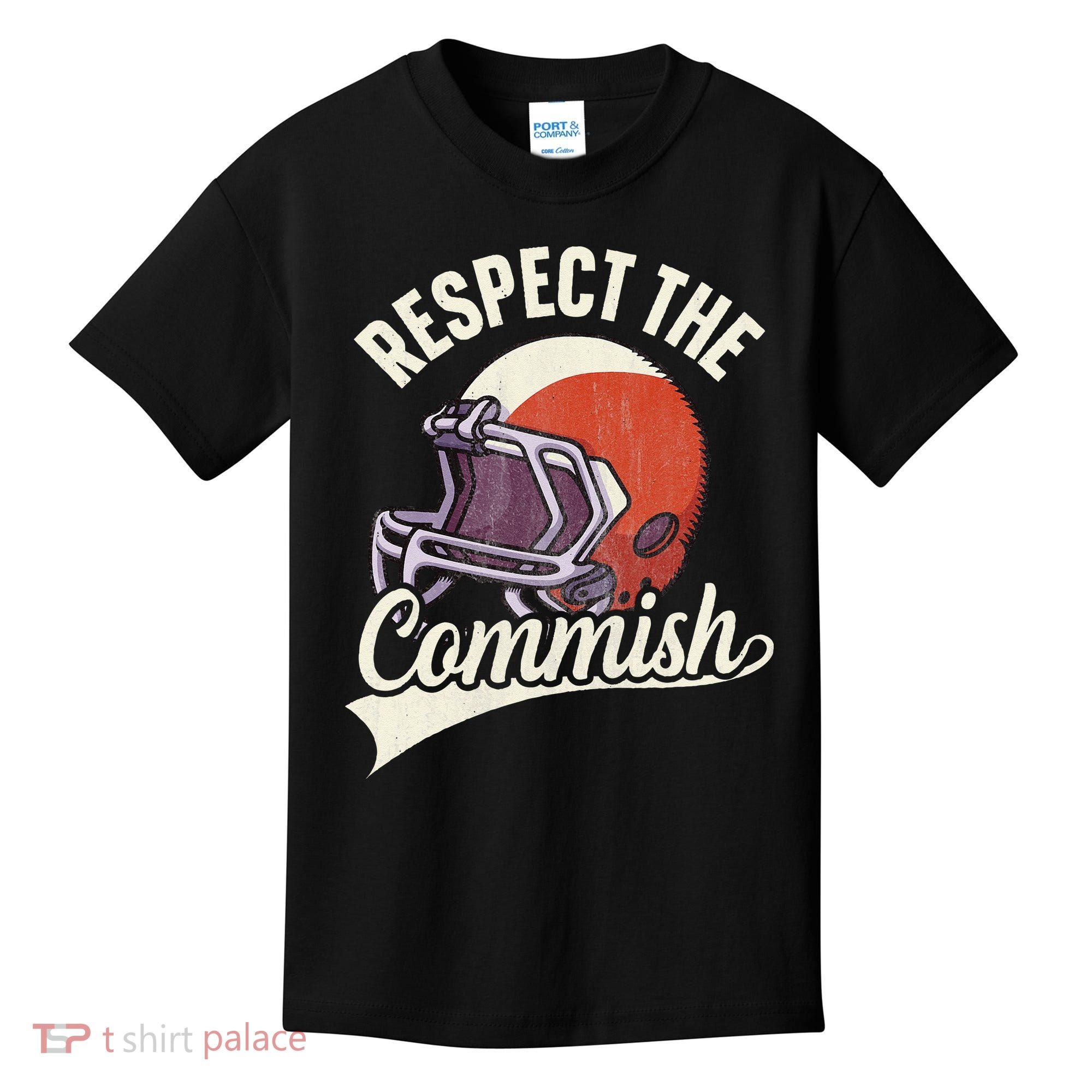 Respect The Commish Fantasy Football Commish Kids T-Shirt