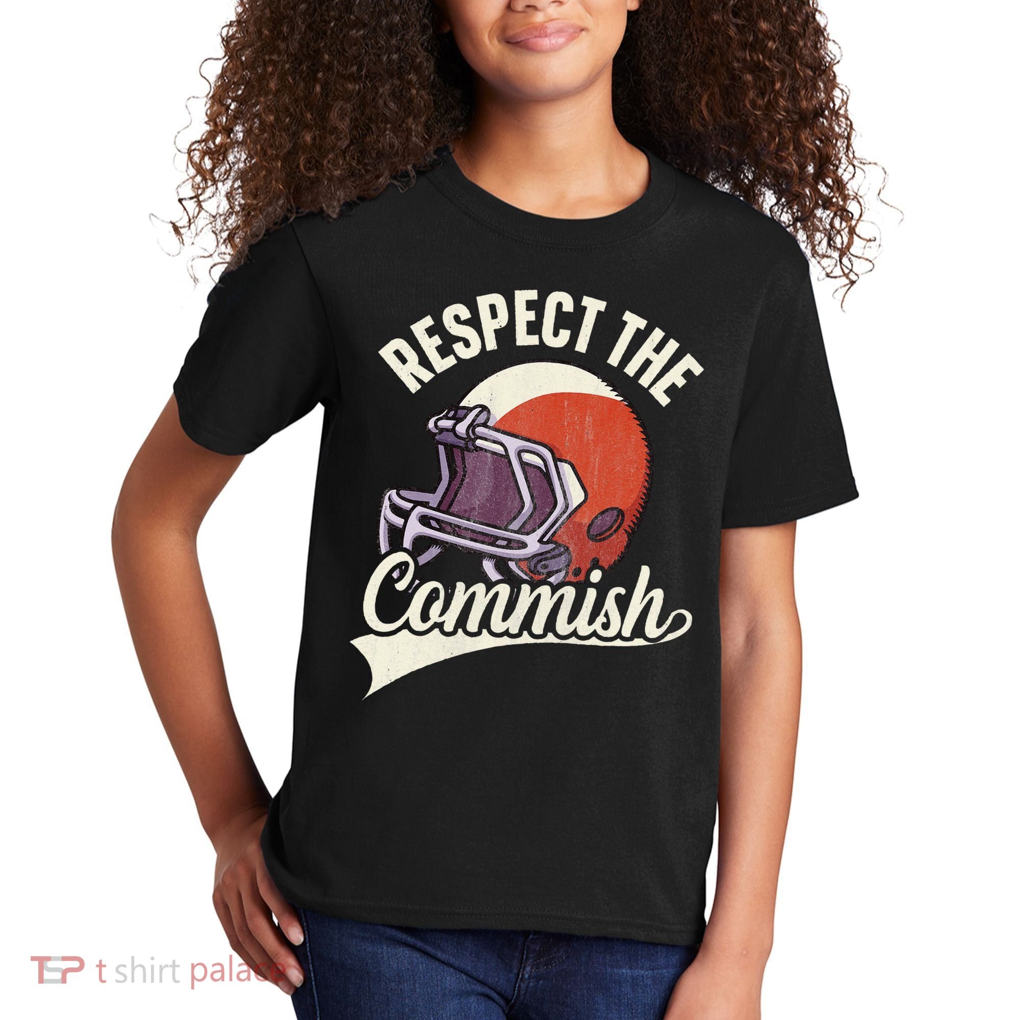 Respect The Commish Fantasy Football Commish Kids T-Shirt