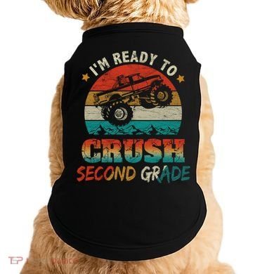 Ready To Crush Second Grade Back To School Monster Truck Boy Gift Doggie Tank