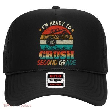 Ready To Crush Second Grade Back To School Monster Truck Boy Gift Hat