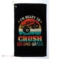 Ready To Crush Second Grade Back To School Monster Truck Boy Gift Golf Towel thumb 0