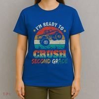 Ready To Crush Second Grade Back To School Monster Truck Boy Gift T-Shirt thumb 4
