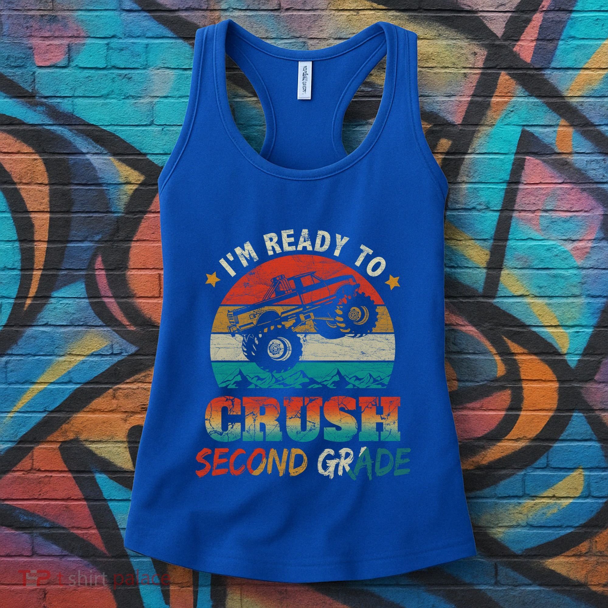 Ready To Crush Second Grade Back To School Monster Truck Boy Gift Women's Tank Top
