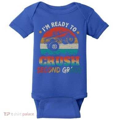 Ready To Crush Second Grade Back To School Monster Truck Boy Gift Baby Bodysuit