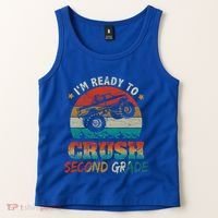 Ready To Crush Second Grade Back To School Monster Truck Boy Gift Tank Top thumb 2
