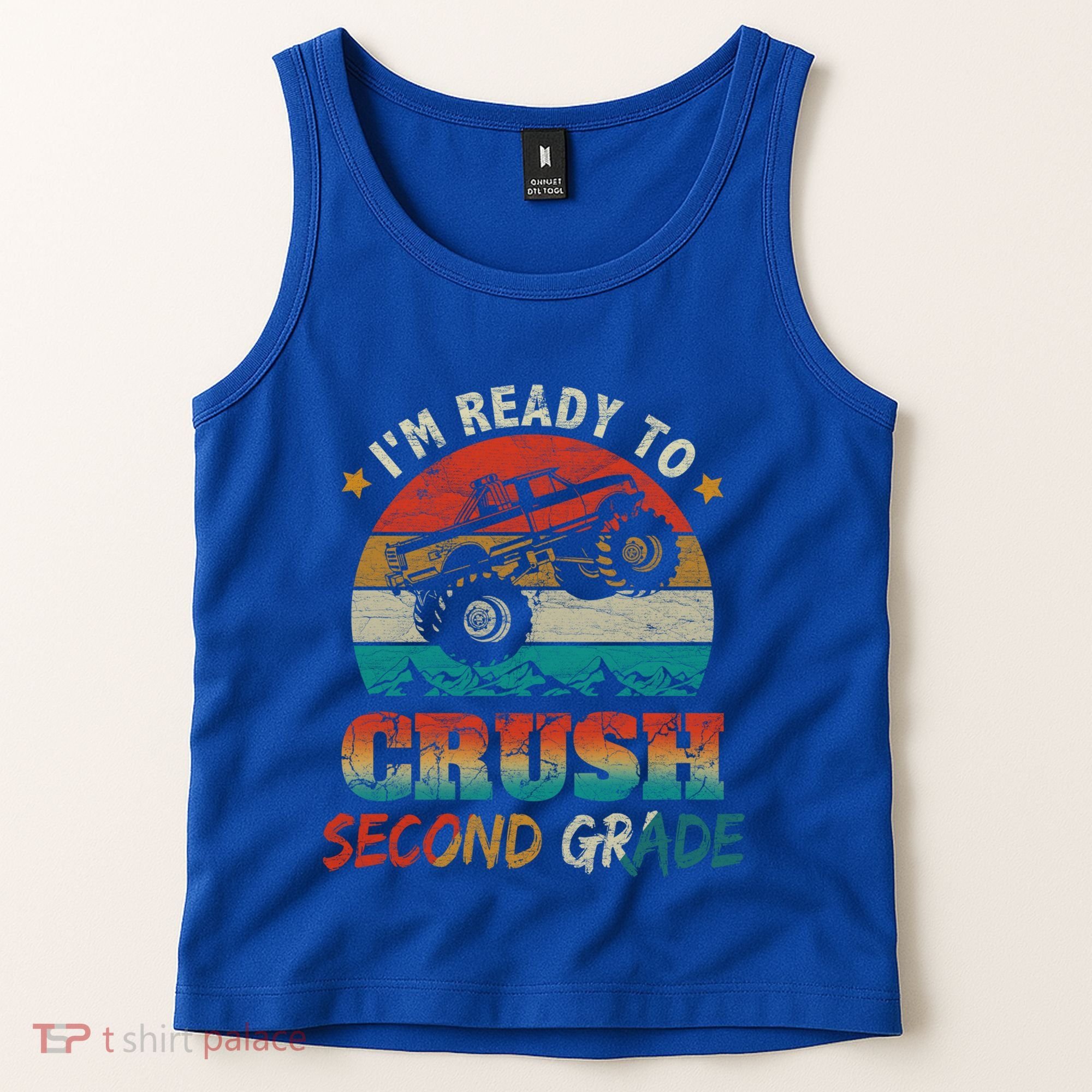 Ready To Crush Second Grade Back To School Monster Truck Boy Gift Tank Top