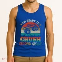 Ready To Crush Second Grade Back To School Monster Truck Boy Gift Tank Top thumb 3