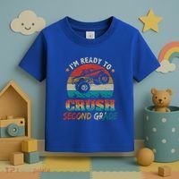 Ready To Crush Second Grade Back To School Monster Truck Boy Gift Toddler T-Shirt thumb 3