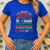Ready To Crush Second Grade Back To School Monster Truck Boy Gift Women's T-Shirt thumb 2