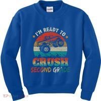 Ready To Crush Second Grade Back To School Monster Truck Boy Gift Kids Sweatshirt thumb 0