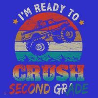 Ready To Crush Second Grade Back To School Monster Truck Boy Gift Kids Sweatshirt thumb 2